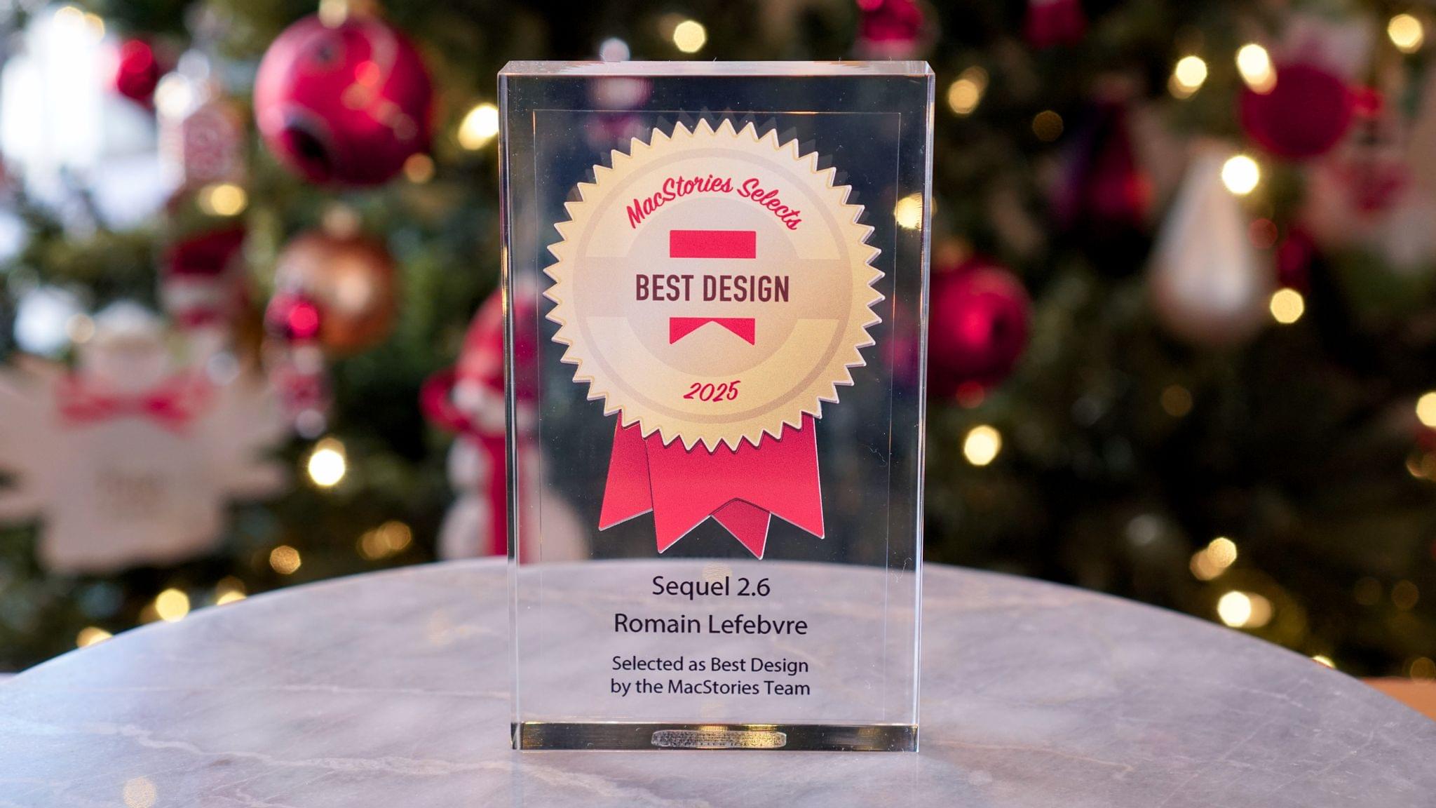 Sequel wins Best Design at MacStories Selects 2025